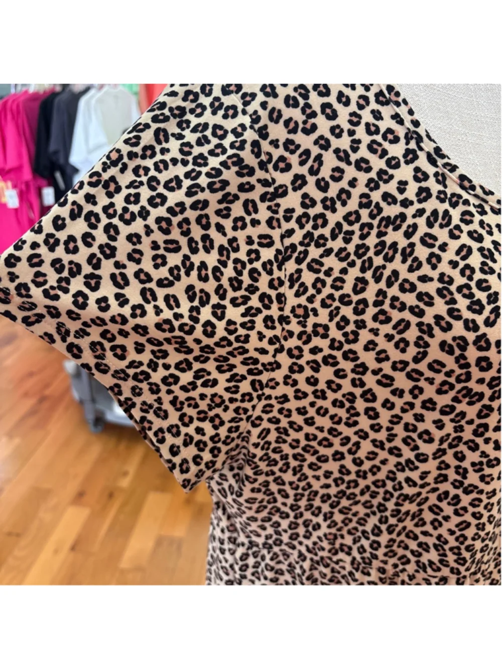 Planet Gold Plus 2X Tan Black Leopard Print Tiered Dress